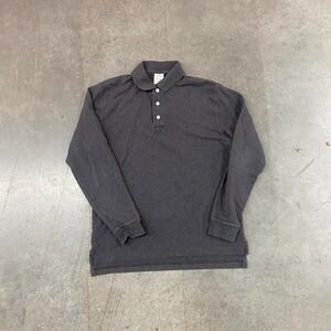 Brooks Brothers Performance Polo Dark Grey Long Sleeve Mens S